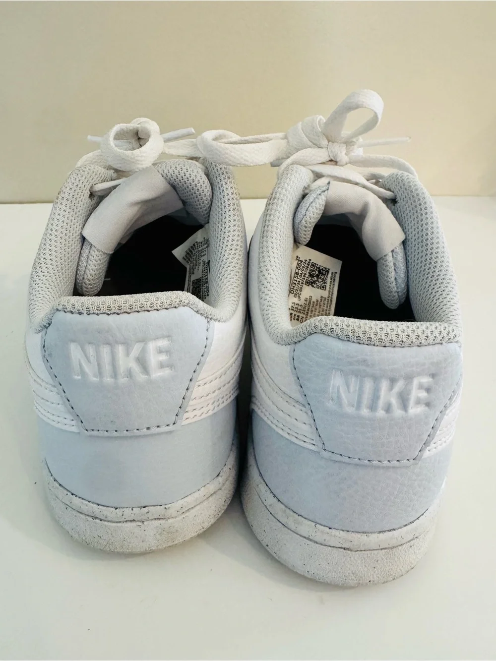 Nike Women's Court Vision Low Sneaker  Low Top Sneakers in White and Light Blue